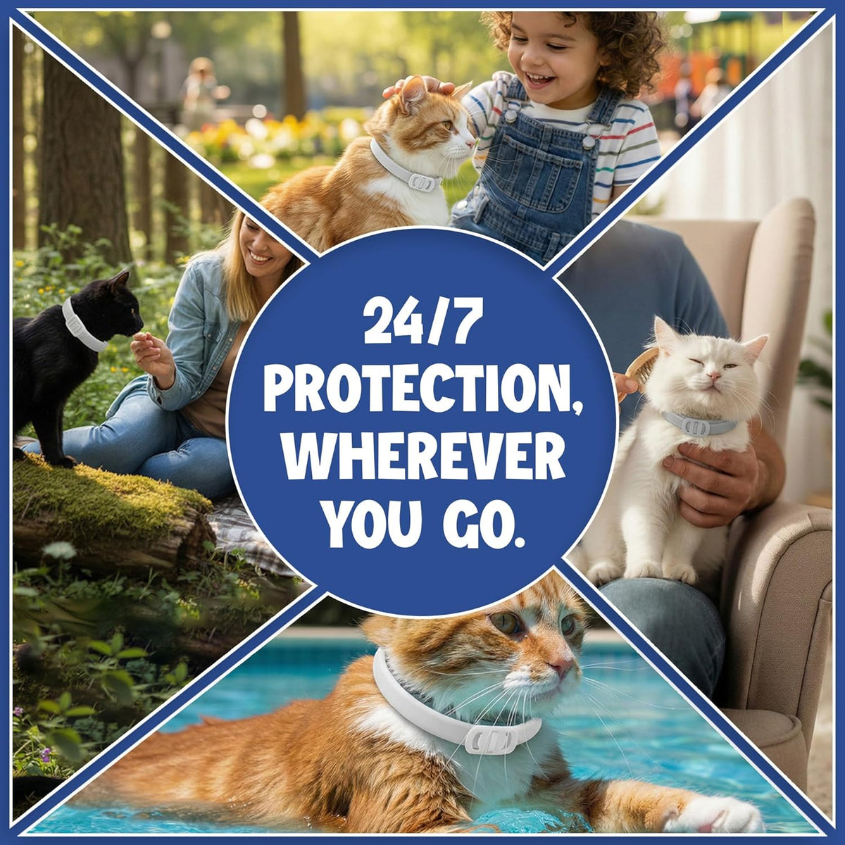 Natural essential oil cat flea and tick repellent collar