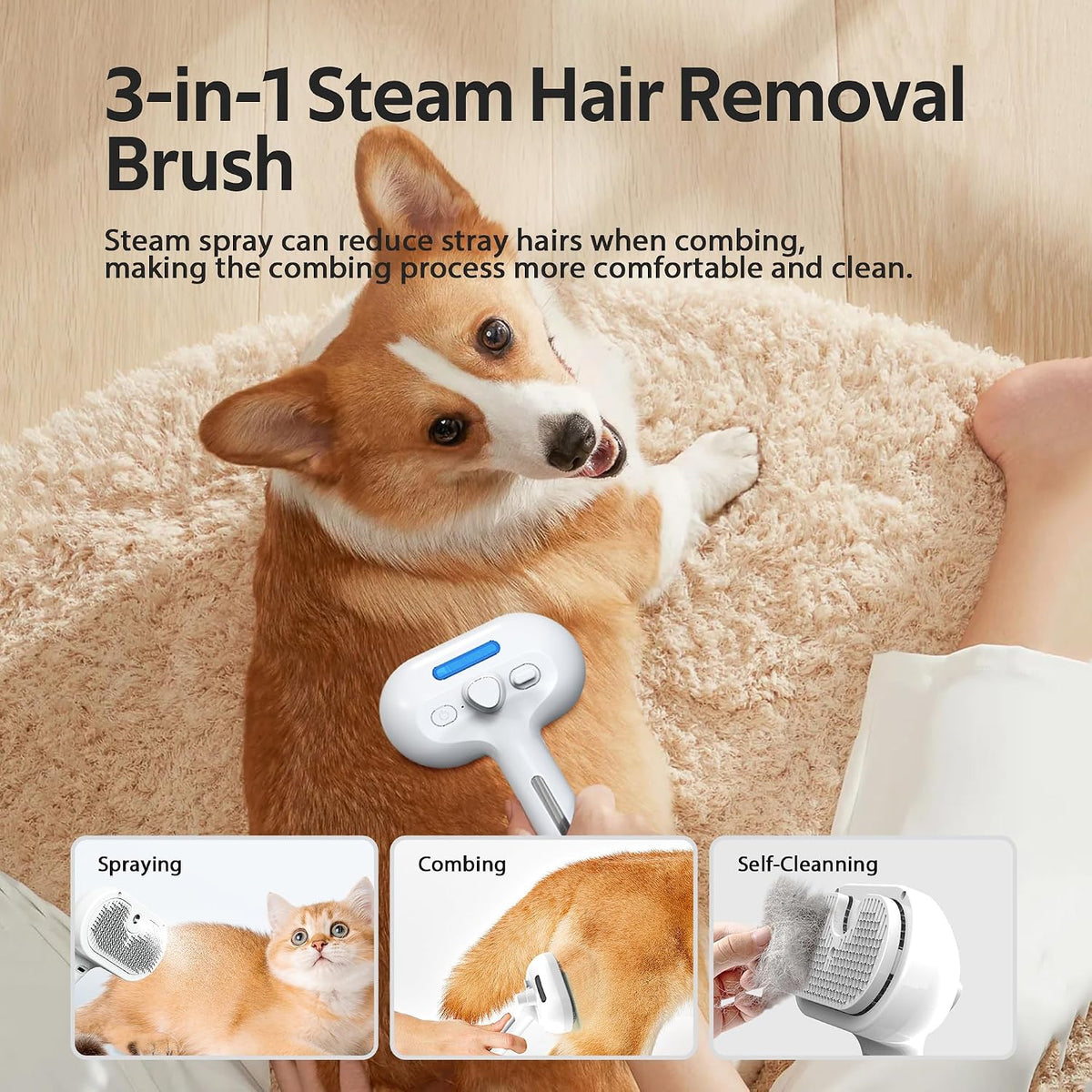 Hand holding Eilimy pet grooming tool for dogs