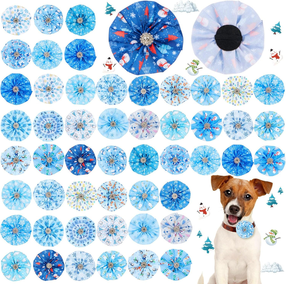Huhumy grooming charms bulk pack showcasing fifty pieces of vibrant pet decorations