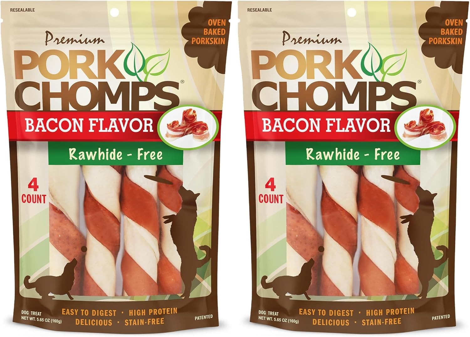 Pork Chomps Roasted Pork Skin Dog Chews, 6 Inch Twists, 15 Count - Long-Lasting Treats for Dogs - High Protein, Rawhide-Free, Low Fat, Healthy & Delicious Chews - Image 15