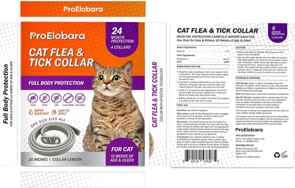 Cat wearing ProElobara protective flea and tick collar