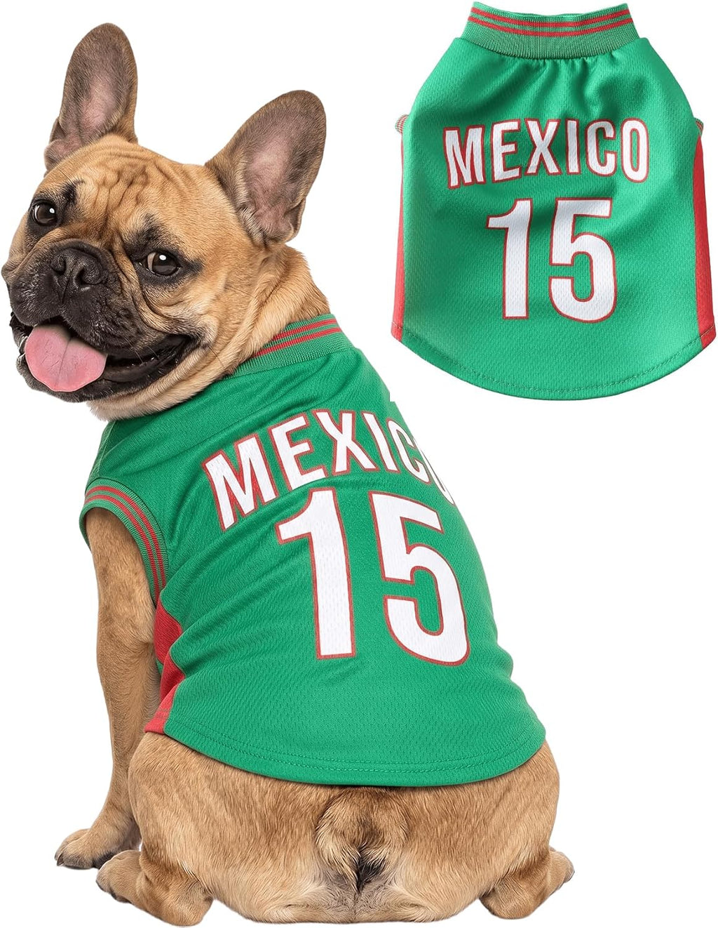 Lightweight soccer costume for small breed dogs