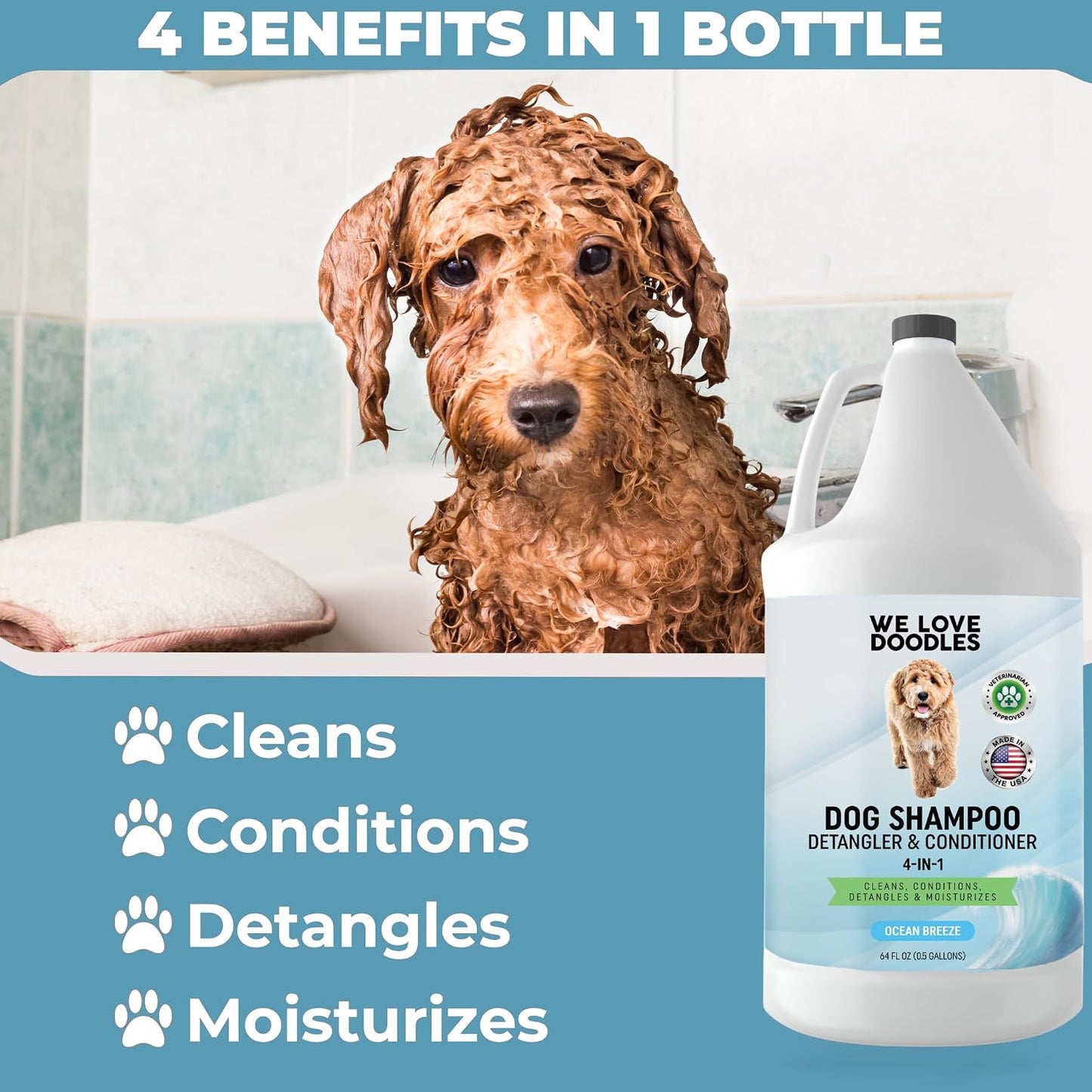 We Love Doodles Goldendoodle and Poodle shampoo close up view