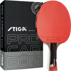 STIGA Pro Carbon Wooden Table Tennis Racket front view showing the premium ITTF approved rubber