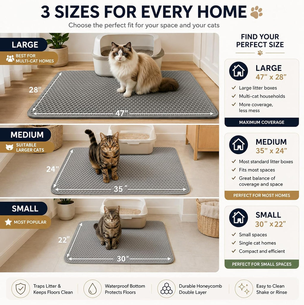 Premium EVA material cat litter box mat soft on paws close up