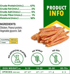 Beloved Pets chicken jerky strips pile showing quality