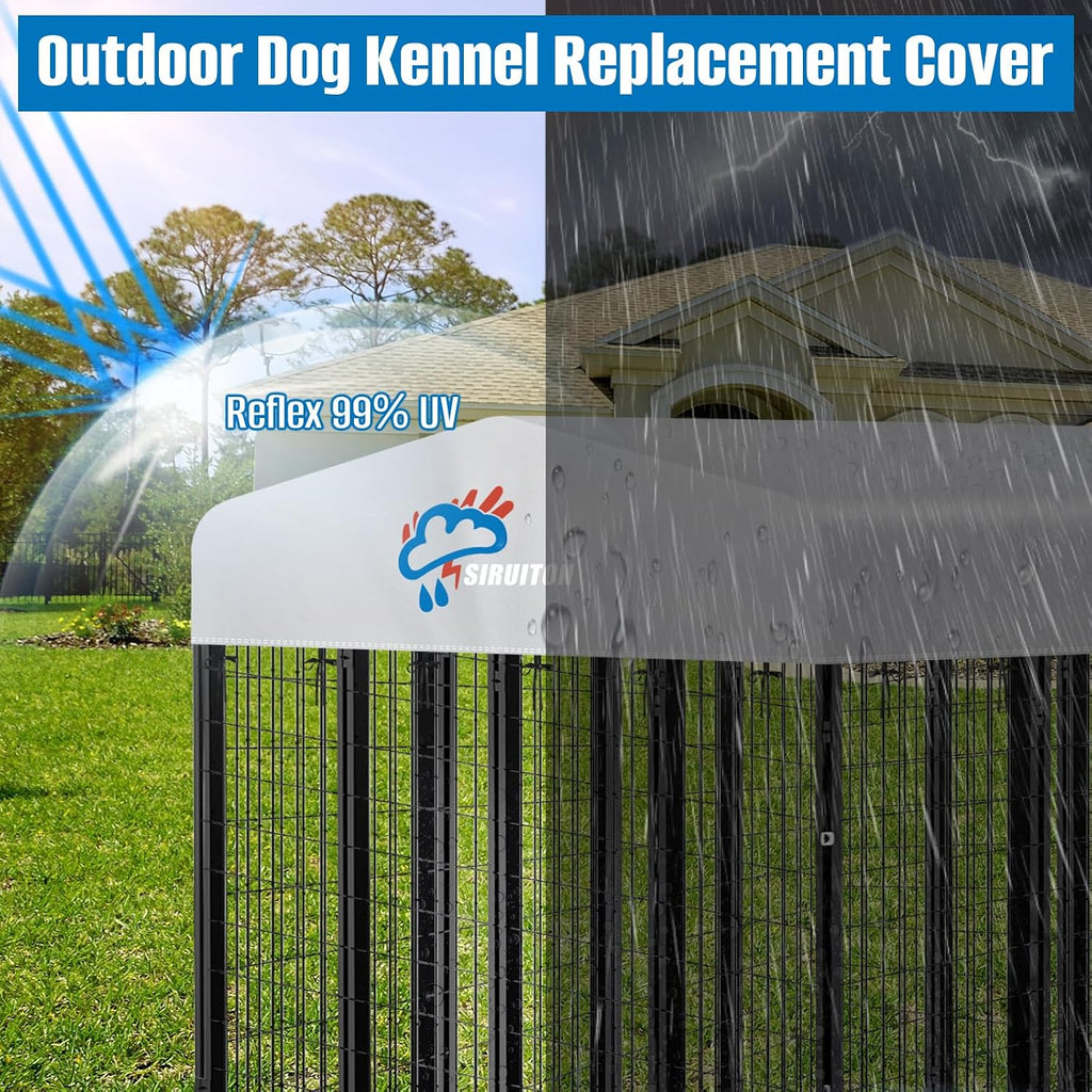 Silver reflective dog cage top canopy blocking sunlight for pet safety