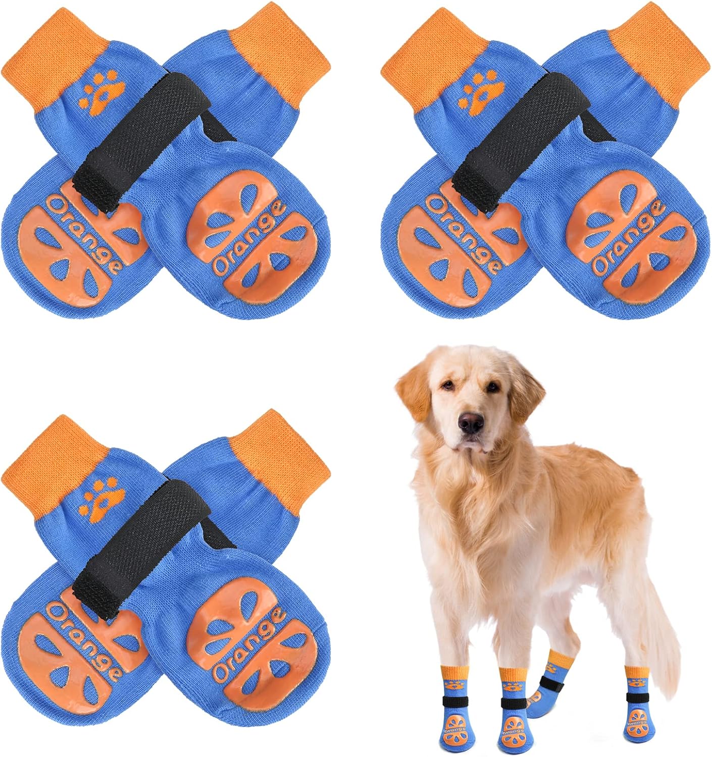 BEAUTYZOO Anti Slip Dog Socks for Small Medium Large Dogs with Grips Straps on Hardwood Floor Protection Wear, Traction Control 3 Pairs Double Side Paw Protector to Prevent Licking for Girl or Boy - Image 15