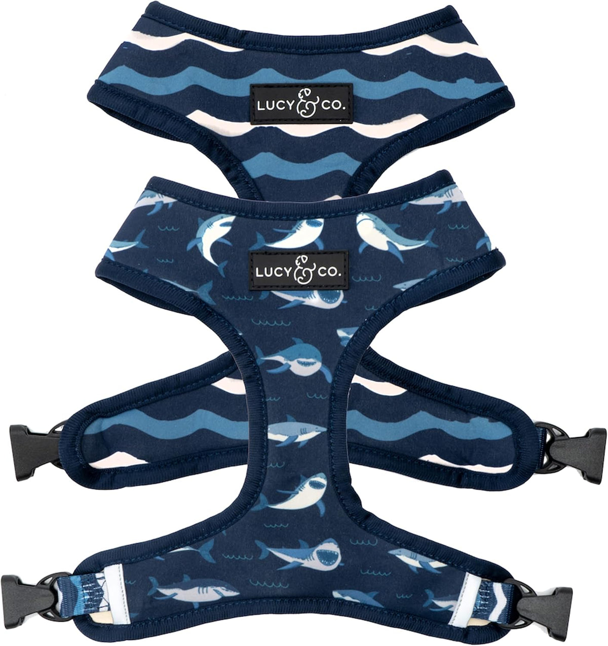 Lucy & Co. Reversible Dog Harness - Water-Repellent Neoprene, Dual-Print Design, Easy Swap Style, Adjustable Comfort Fit - Cheery Cherries Reversible Harness - Large - Image 14