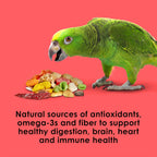Packaging details of Kaytee Fiesta 2.5 Pounds bag for adult parrots