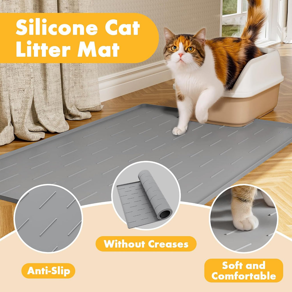 Soft pet safe silicone mat close up showcasing paw friendly grooved design