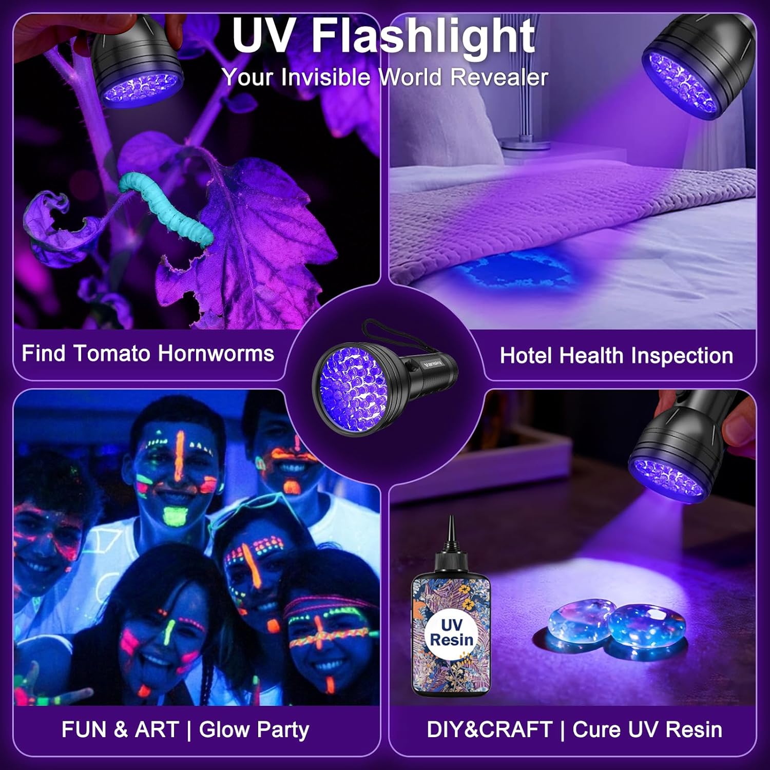 Vansky 395nm UV light detecting counterfeit currency and official documents