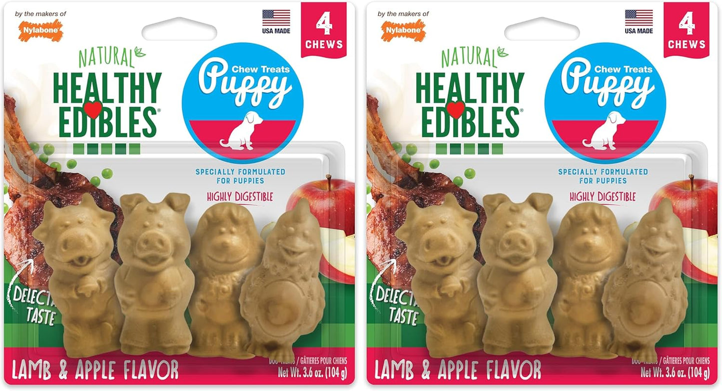 Nylabone Healthy Edibles Natural Puppy Chews Long Lasting Treats for Puppies, Lamb & Apple Flavor, Small/Regular (12 Count) - Image 13