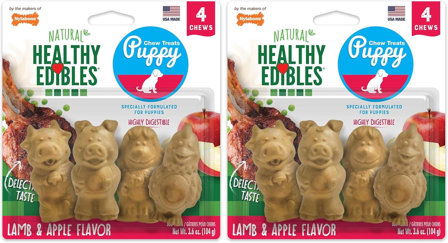 Nylabone Healthy Edibles Natural Puppy Chews Long Lasting Treats for Puppies, Lamb & Apple Flavor, Small/Regular (12 Count) - Image 13