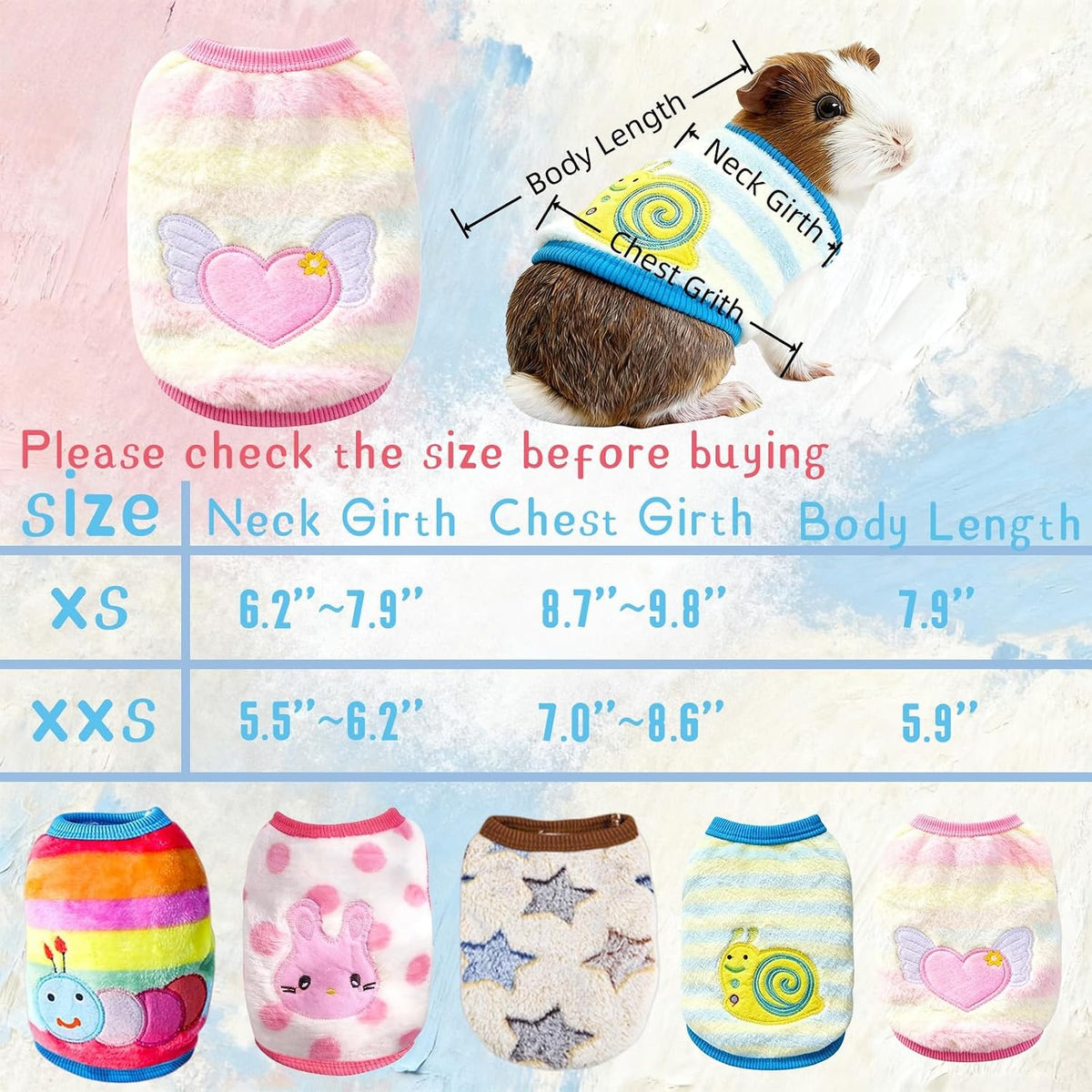 RISESAILS coral fleece tiny pet vests five piece set spread out