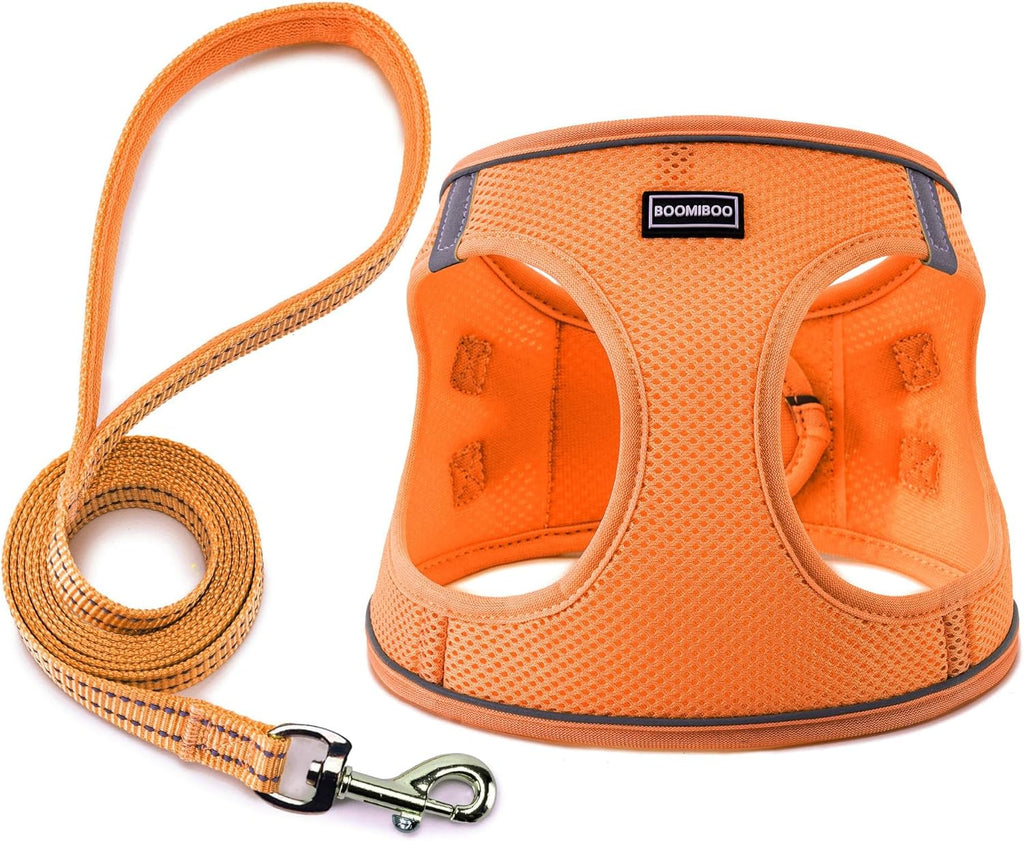 BOOMIBOO Dog Harness with Leash Set, No Pull Adjustable Reflective Step-in Puppy Pet Vest Harnesses for Small Medium Large Dogs and Cats,Pink XS - Image 9