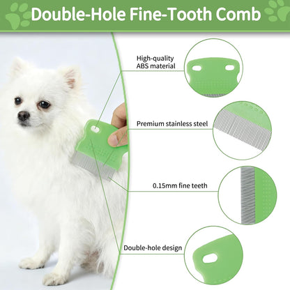 Complete five piece professional pet spa and grooming kit package layout.