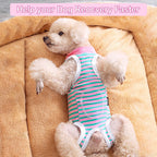 Coppthinktu medical dog pajamas showcasing the customizable abdominal potty cut seam