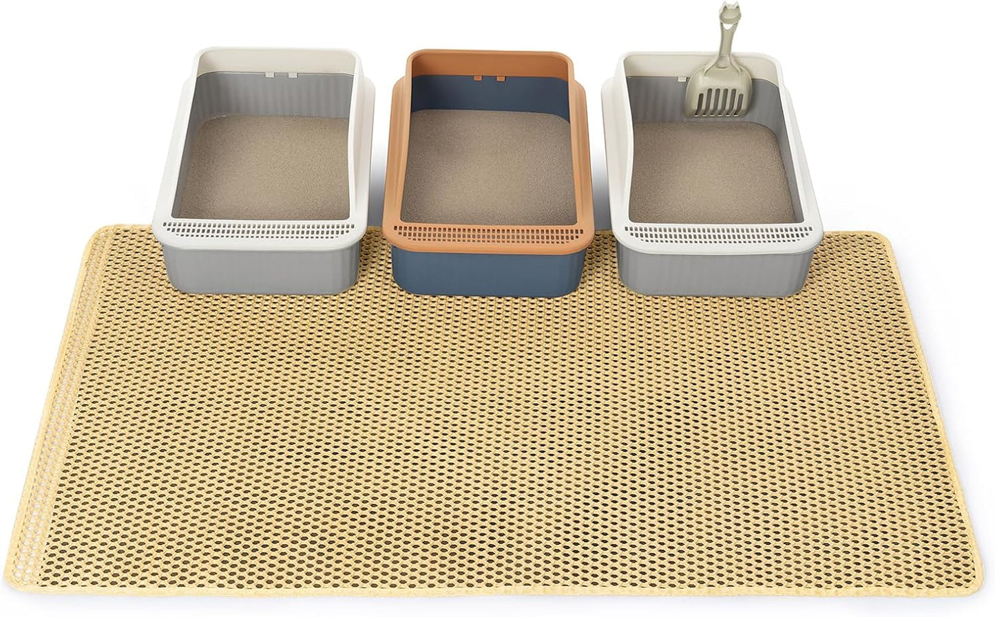 GRELY Cat Litter Mat,XL47''X 28'' Extra Large Litter Trapping Mat,Kitty Litter Box Mat,Double Layer Cats Rug for Pet, Litterbox Mats for Floor,Waterproof Urine Proof,Non-Slip - Image 12