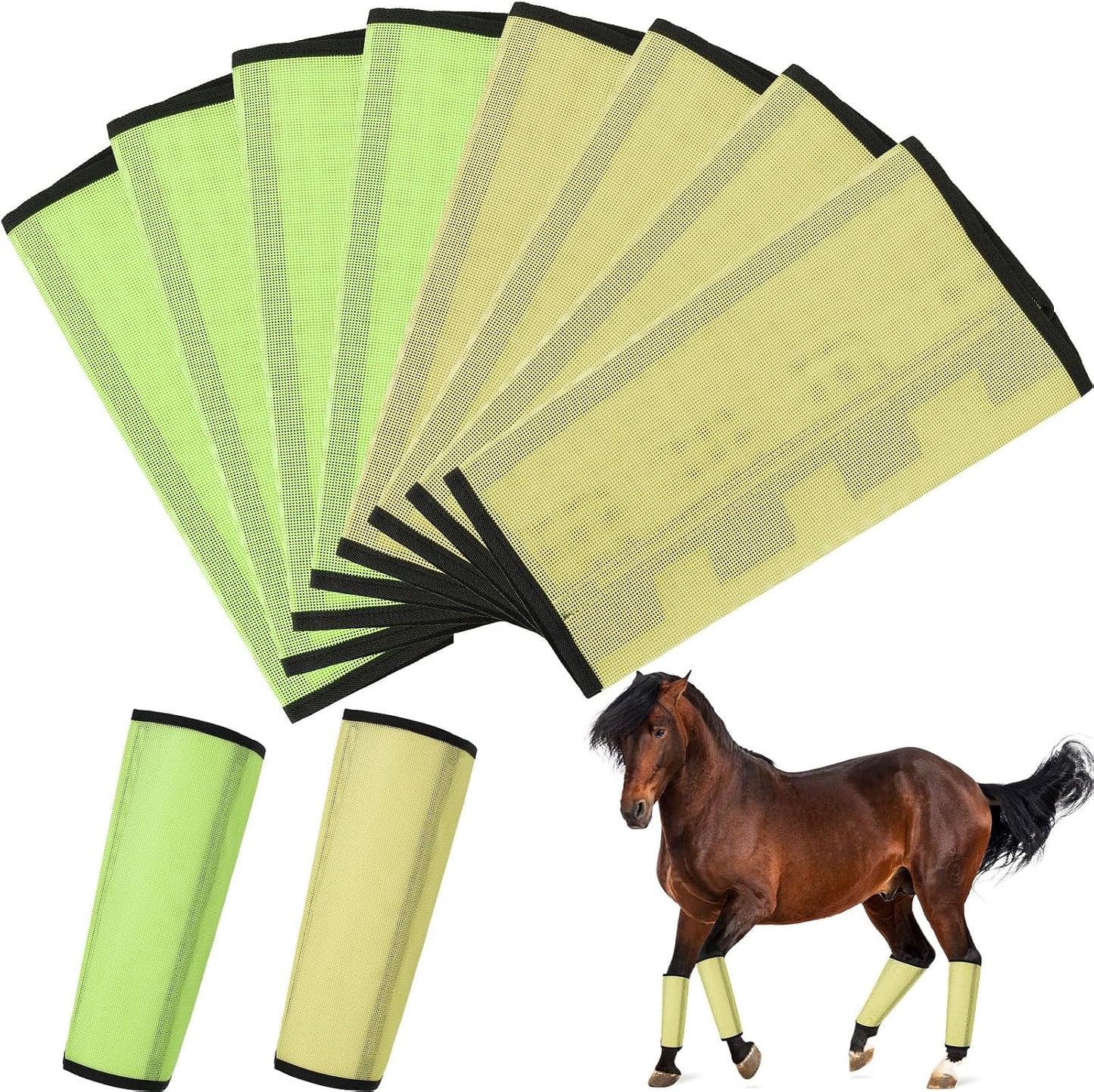 8 Pcs Horse Fly Boots UV-Protective Mesh Ventilated, Fly Boots for Protecting Horse Legs & Stomp-reducing from Insect Bites - Image 9