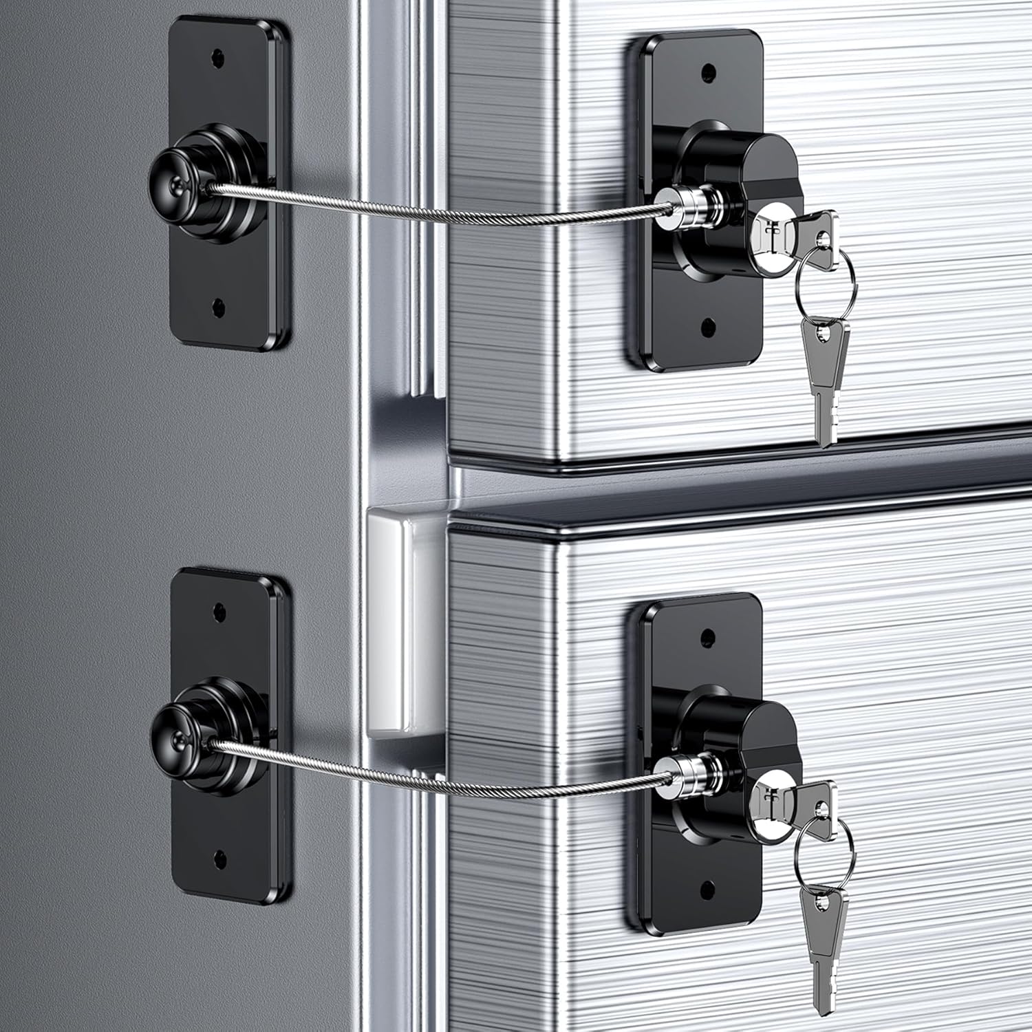 Wilniry 2 pack refrigerator door lock front view