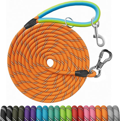 NTR 30 FT Dog Leash, Obedience Recall Training Agility Lead, with 2 Swivel Hooks, Reflective Threads and Soft Handle, Puppy Leash for Walking, Hunting, Camping for Small Medium and Large Dogs-Black - Image 15