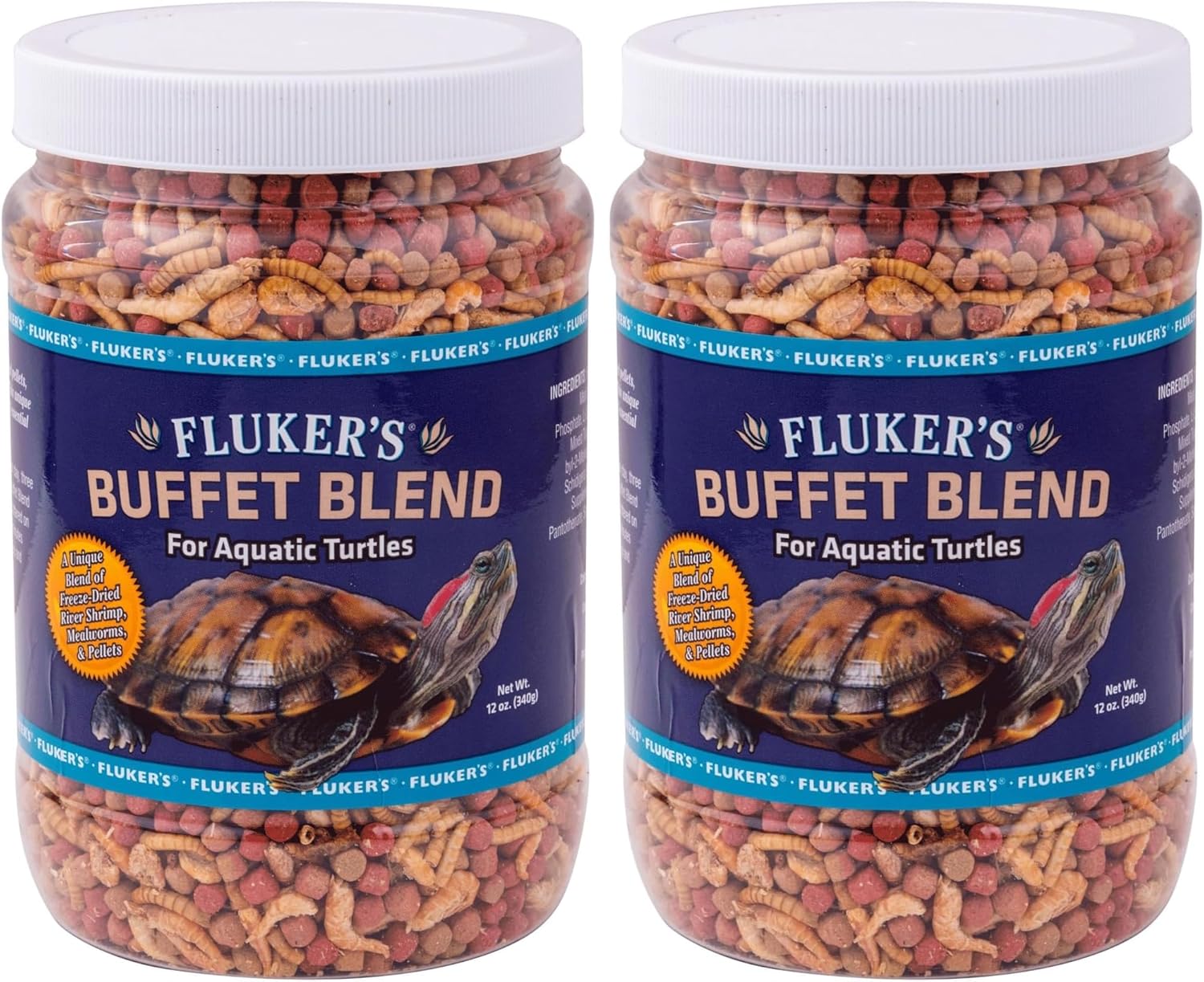 Fluker's aquatic turtle food pellets and dried insects for healthy shell development