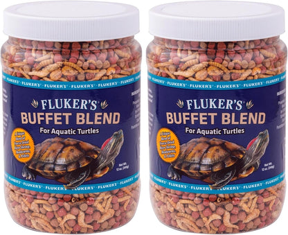 Fluker's aquatic turtle food pellets and dried insects for healthy shell development