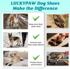 Side profile of Luckypaw paw protectors with reflective straps