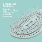 Side view profile of the flexible pins on the BioSilk dog brush.