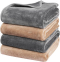 Onarway dog blanket front view of grey and khaki fleece pack.