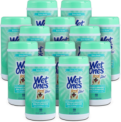 Wet Ones for pets imported premium fragrance free dog wipes packaging