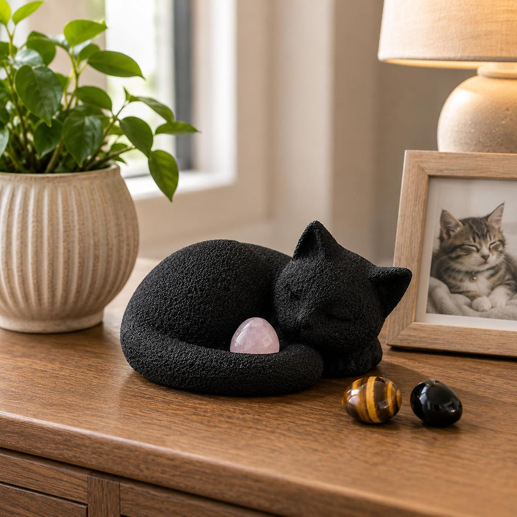 Black Cat Urn for Ashes with Crystal Stones Memorial Keepsake - Image 6