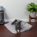 Furhaven waterproof self warming pet blanket front view in silver gray