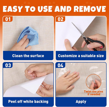Applying TiddieBair adhesive shield to leather furniture