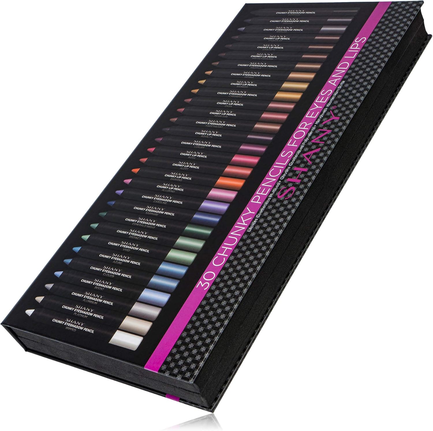 Shany Chunky Eyeshadow Pencils 30 color set front view