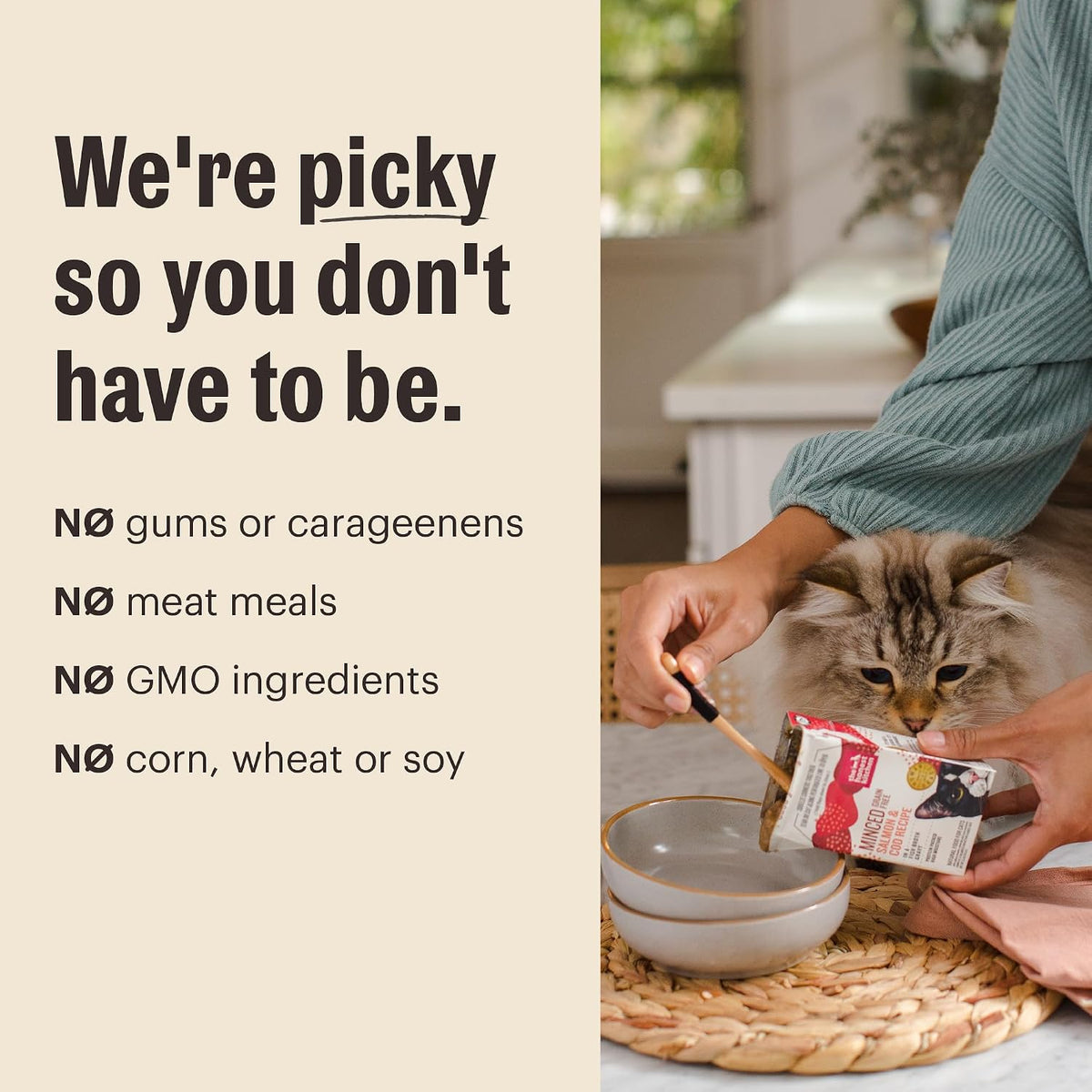 Nutritional information on Honest Kitchen cat mousse box