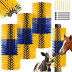 3 Pack Livestock Scratching Brush Itch Relief Horse Scratching Post Self-grooming Goat Scratcher with Durable Screws for Horse Pony Goat Sheep Pig Donkey (Blue and Red) - Image 9