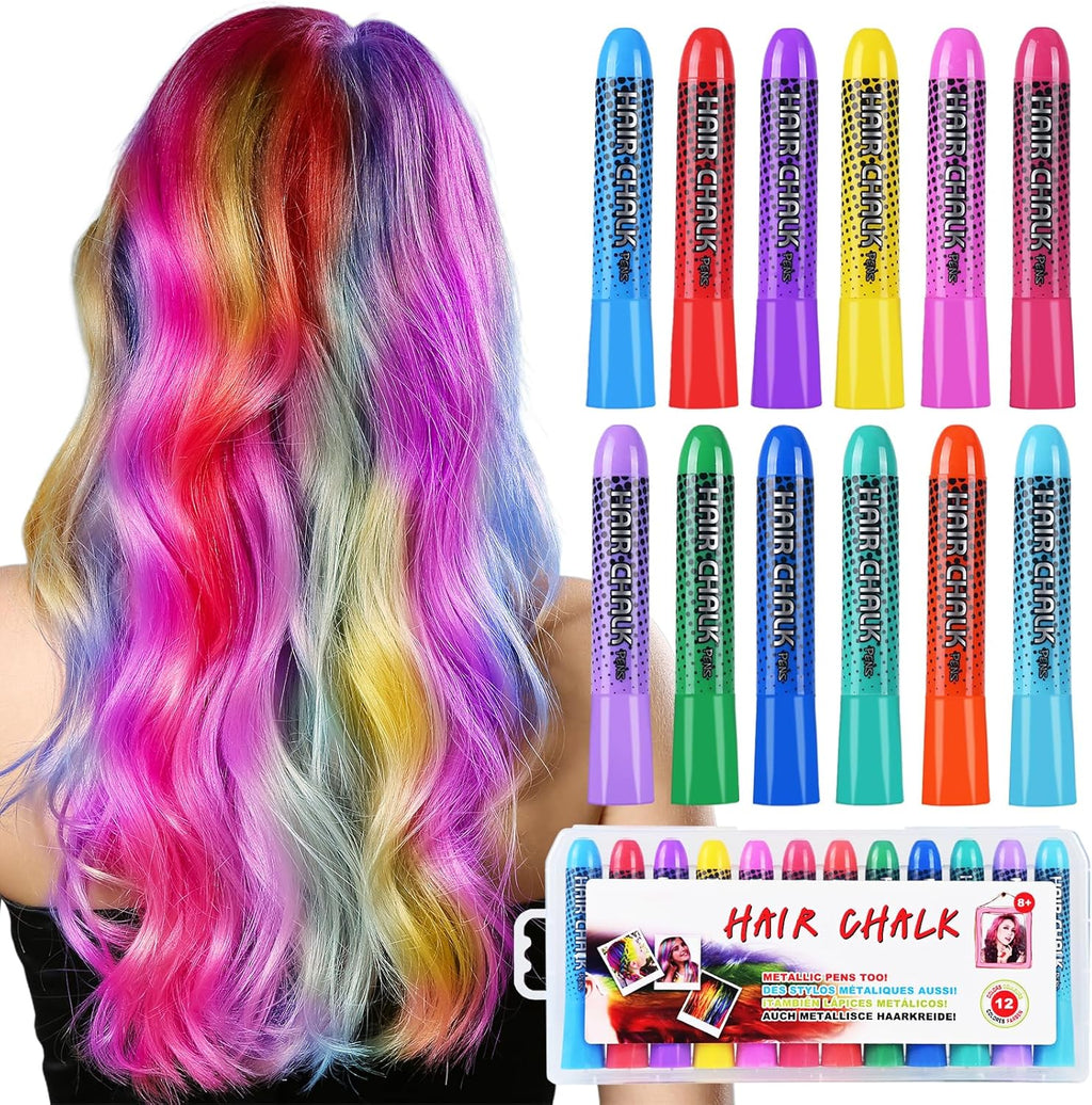 Garpgona 12-piece temporary hair chalk pens kit front view