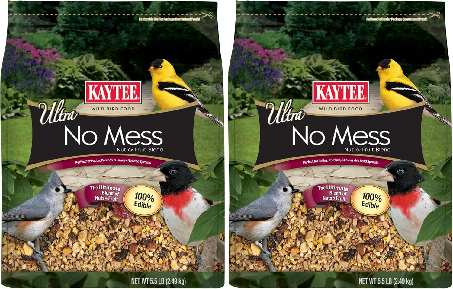 Kaytee Wild Bird Ultra No Mess Nut & Fruit Food Seed Blend For Blue Jays, Woodpeckers, Juncos, Cardinals, Grosbeaks, Sparrows, and Finches, 5.5 Pound - Image 13