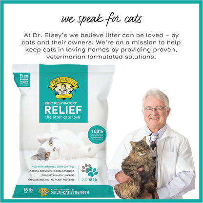 Dr. Elsey's R&R Stress-Reducing cat litter packaging back details