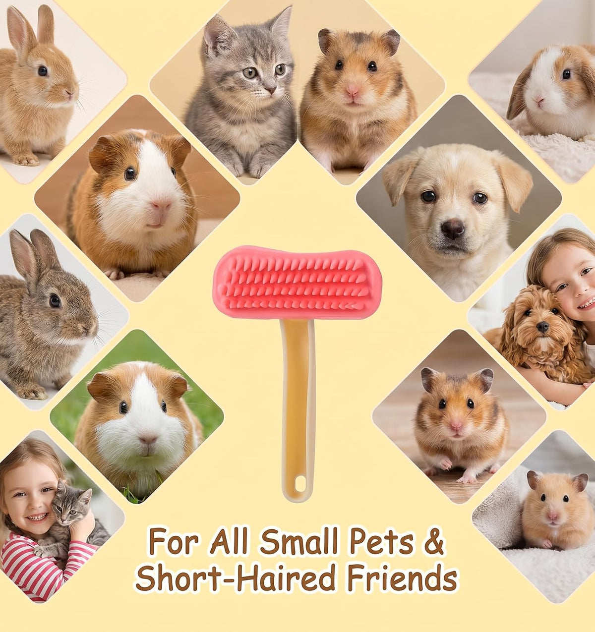 Coppthinktu washable small animal de-shedding brush being rinsed under water