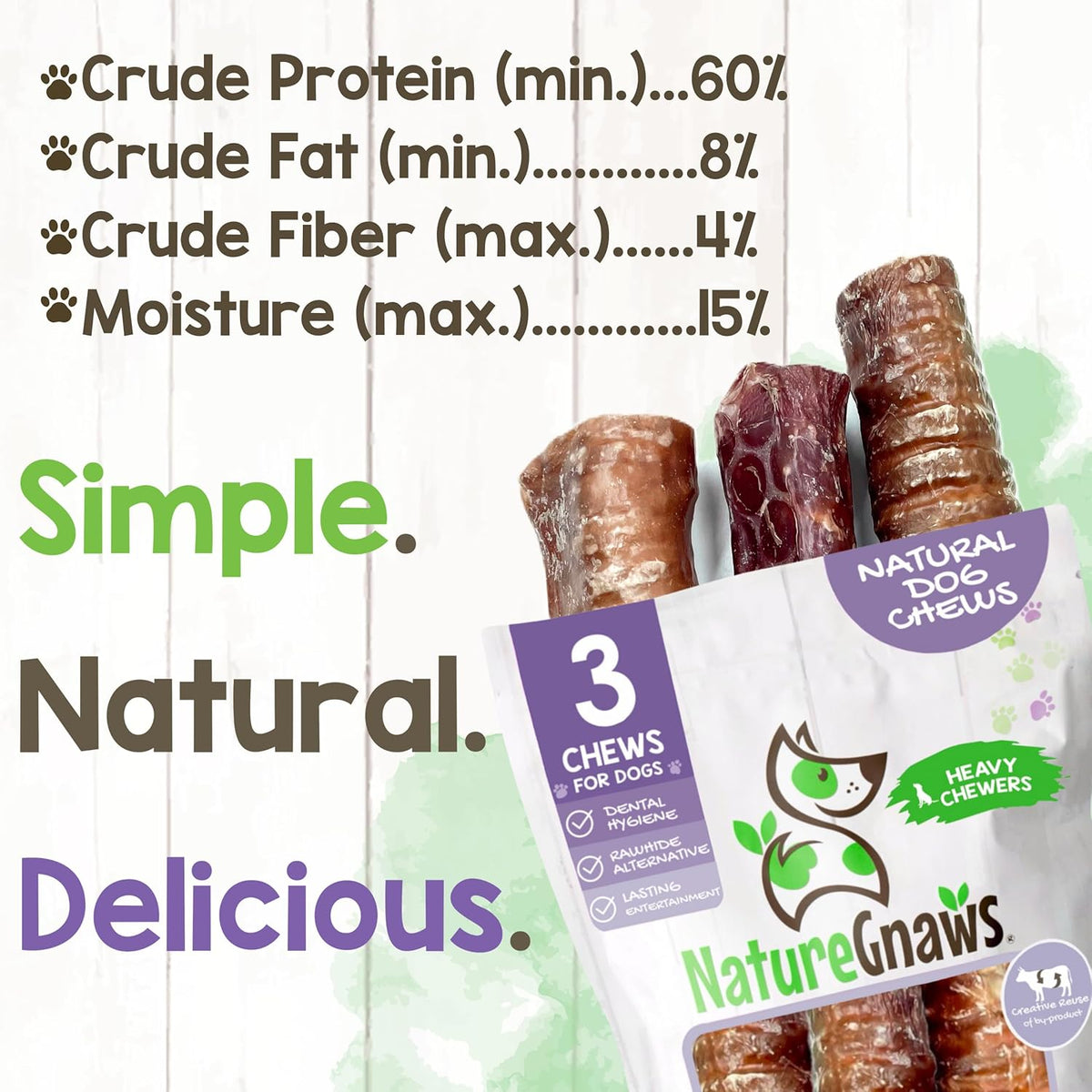 Rawhide free beef gullet and trachea dog treat