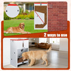 Top angle of GADFISH heavy duty outdoor pet dispenser with open lid showing massive dry food storage capacity