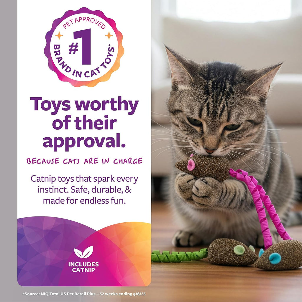 SmartyKat Magic Mice set of 3 toys arranged together
