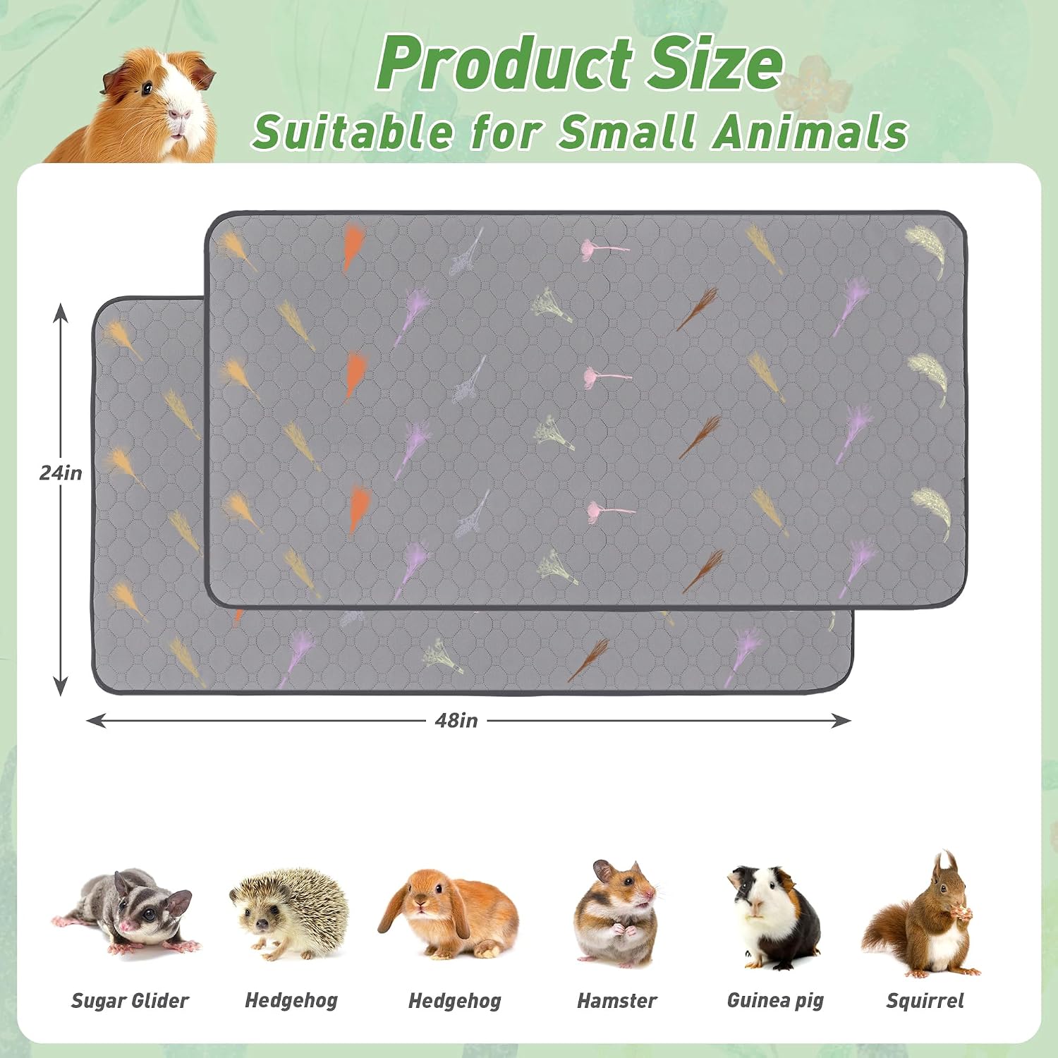 LWYMX reusable fleece cage liners for small pets