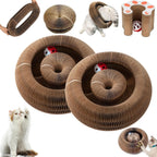 Comasua Kitty Curls Magic Organ cat toy front view showing the expandable accordion cardboard scratcher.