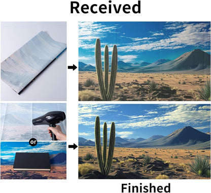 Bubble free aquarium background installation using double sided tape.