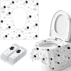 BakeToilet disposable toilet seat covers space theme package front view showing individual wrapping.