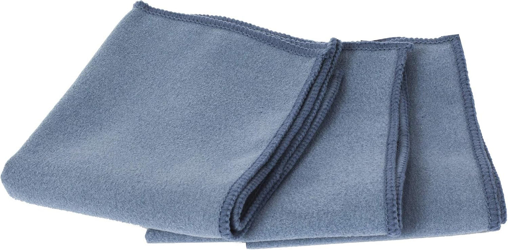 Gray microfiber tack cloths folded in a three pack